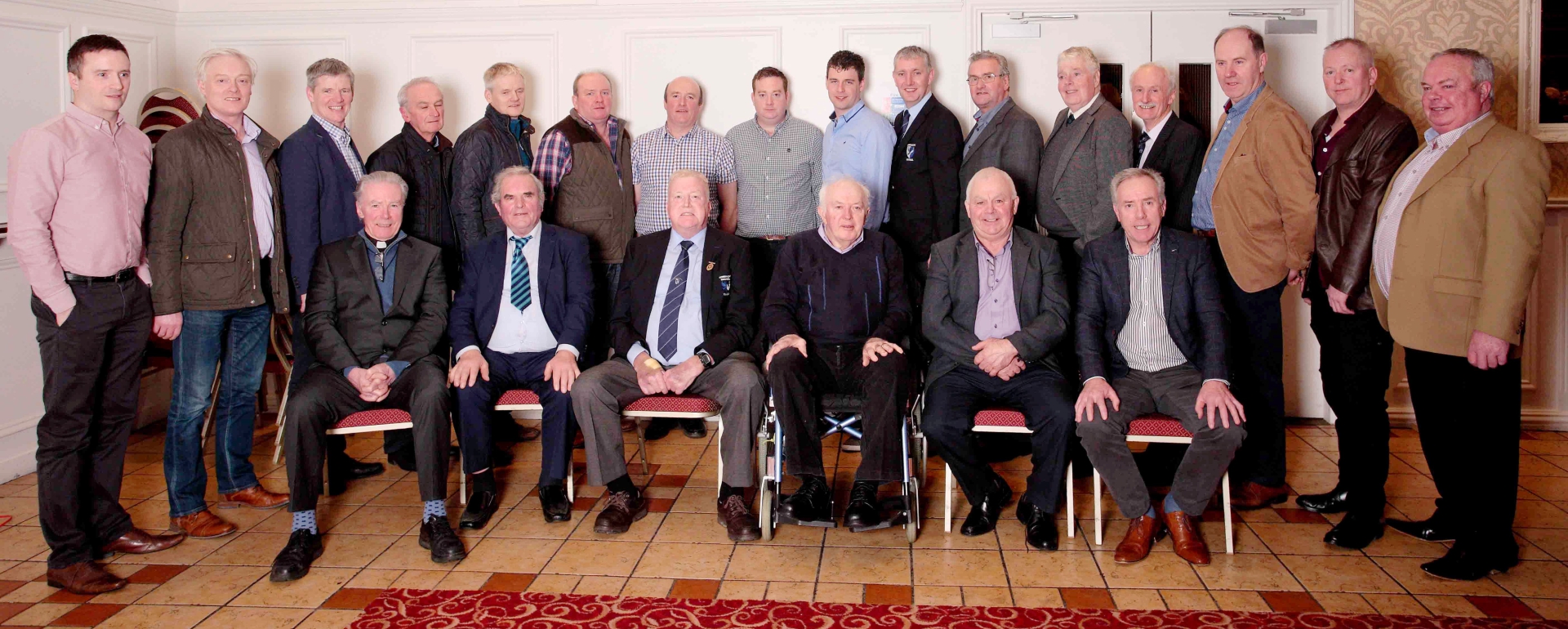 Connacht GAA President Gerry McGovern pictured with members of the Cloone GAA Club on the night of his election to office.